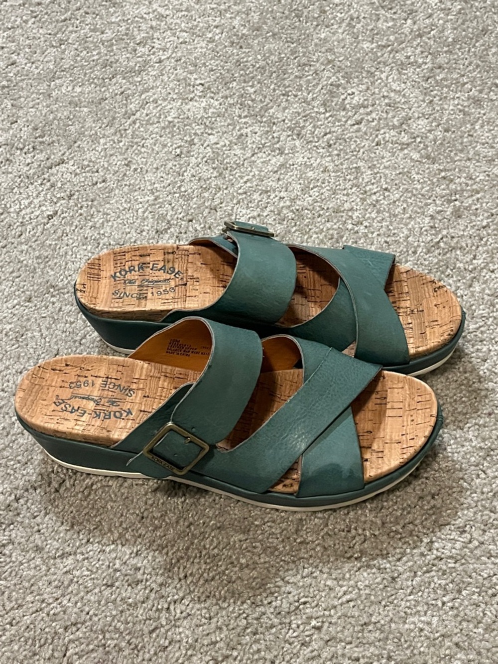 Preowned Kork-Ease Comfort wedge sandals “Callie” green - 10M